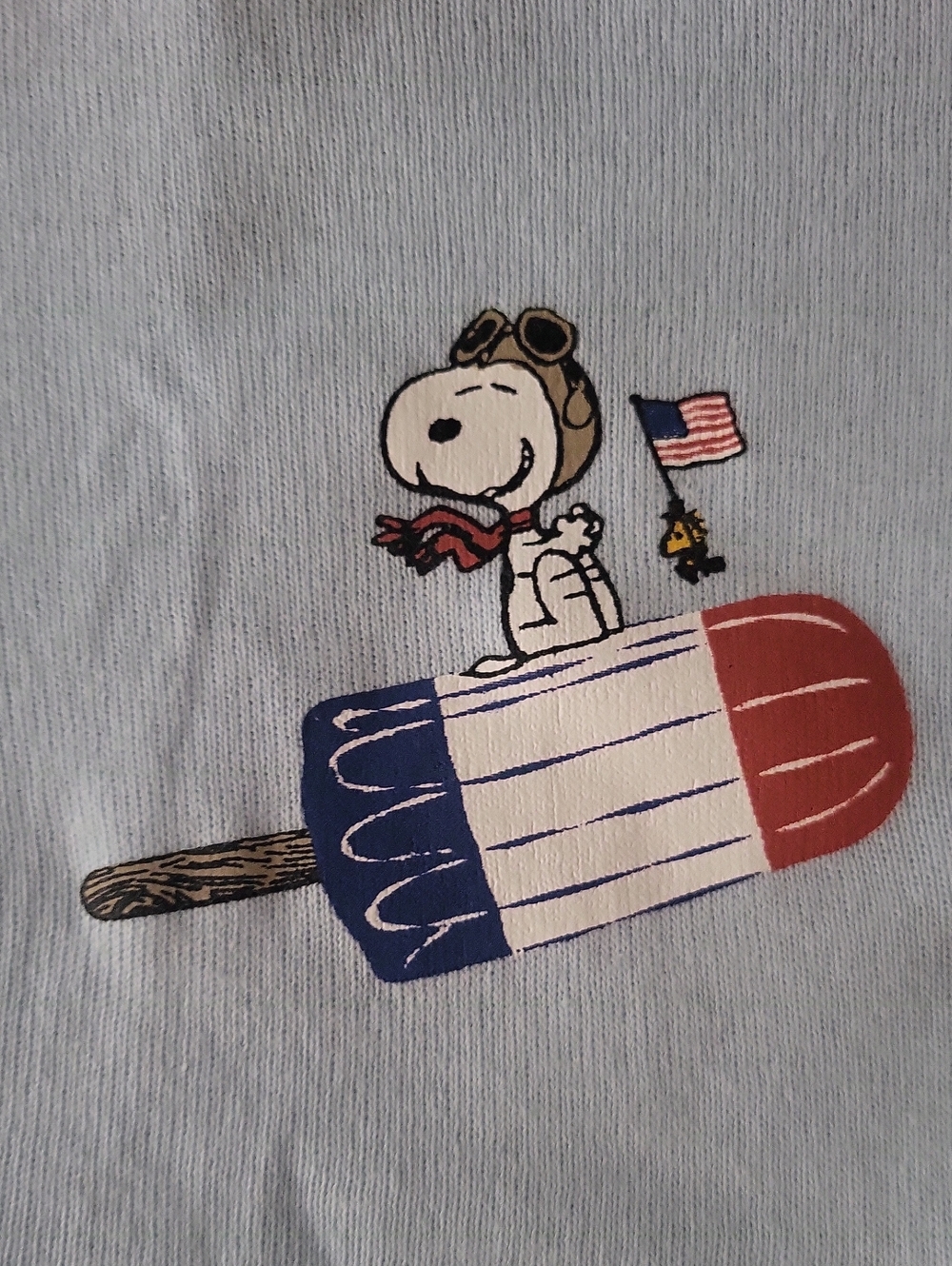 NWT! Viral Peanuts Light Blue Snoopy Popsicle Graphic Crop Tee - Picture 2 of 6